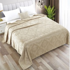 Плед ВЕЛСОФТ 270 гр.м.кв. 180х200 диз.Y-08 (13-0907) Слоновая кость  ПВХ сумка с ручками