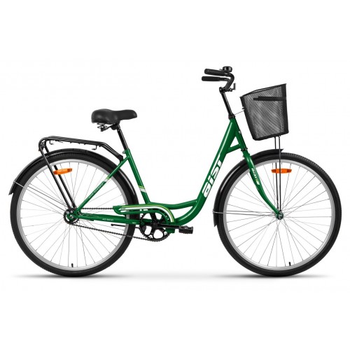 Велосипед AIST 28-245/28//зеленый/2023 с корзиной